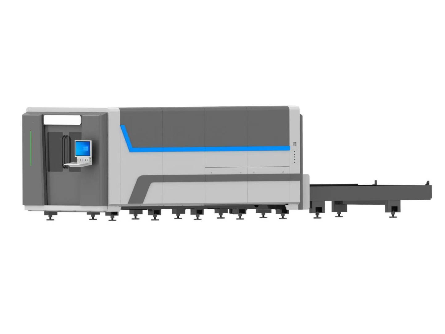 Máquina de corte a laser de fibra de alta potência intercambiável totalmente fechada